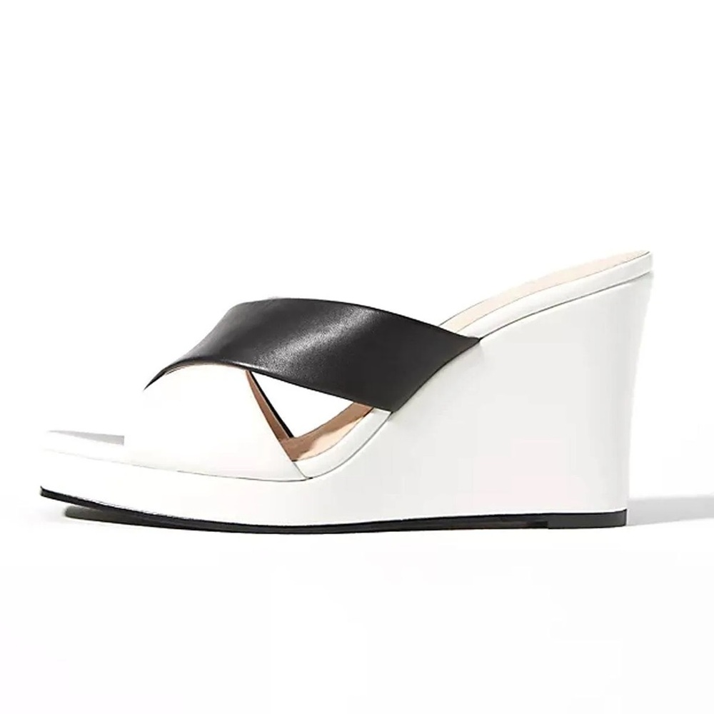 Cecelia New York Wesley Wedge Black & White Size 8.5 - Picture 3 of 10